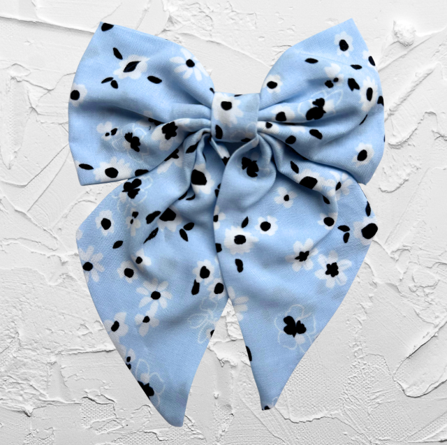 Hair bow - blue bloom