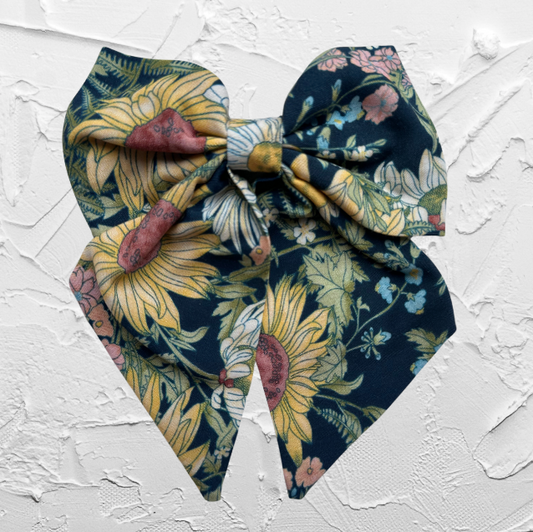 Hair bow - large sunflower
