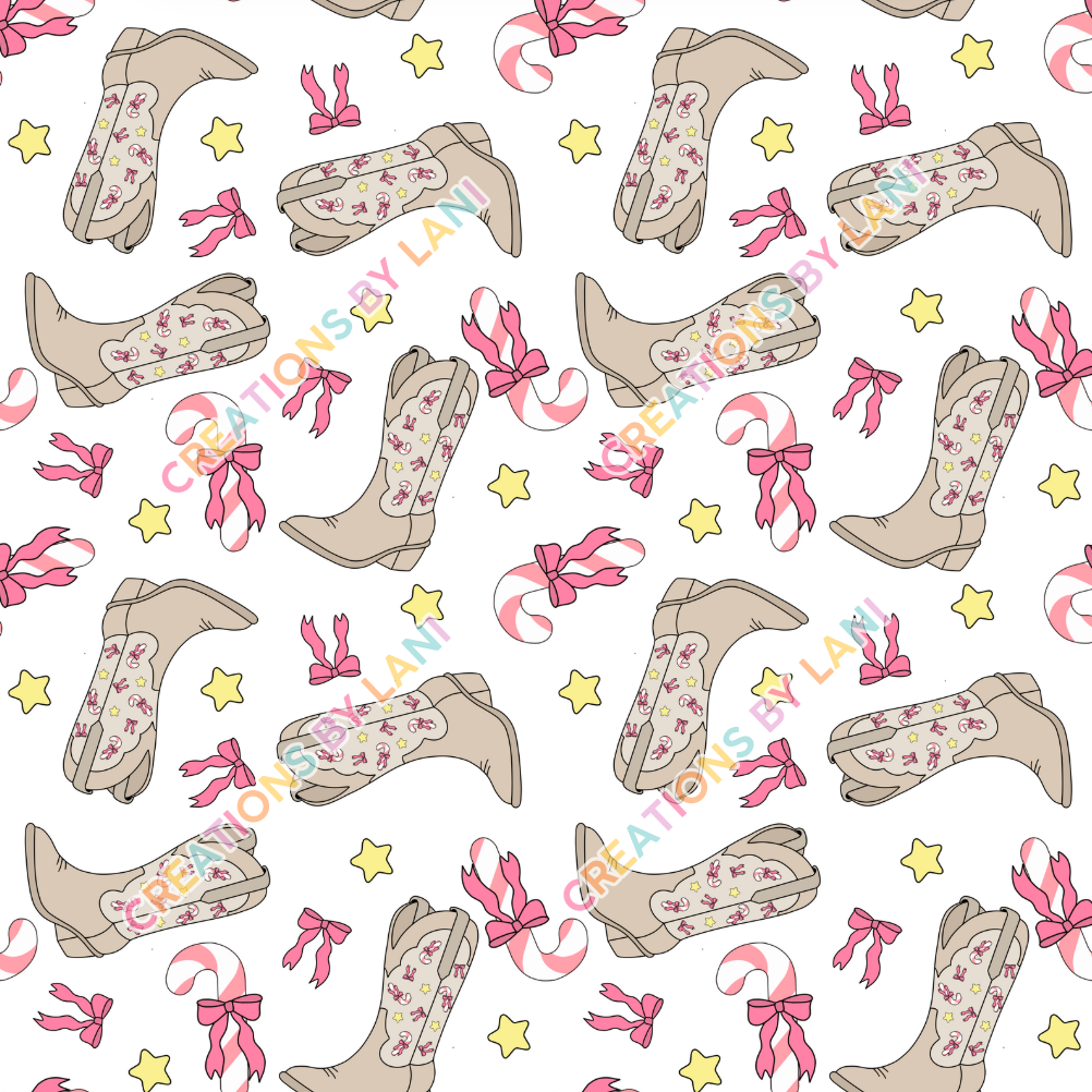 Seamless digital download - Christmas country white