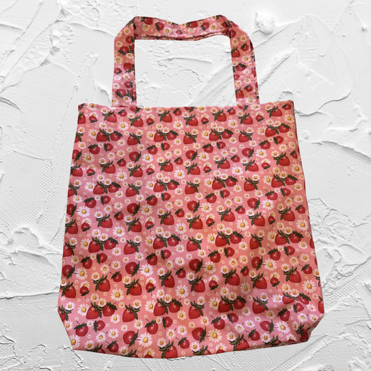 Tote bag - strawberries and daisy