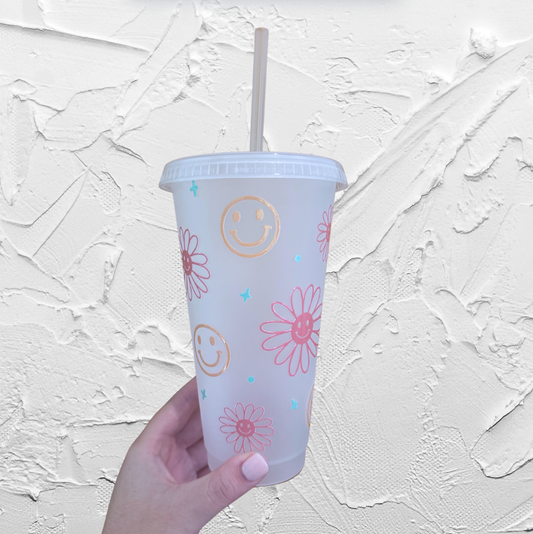 Tumbler - Smiley flower