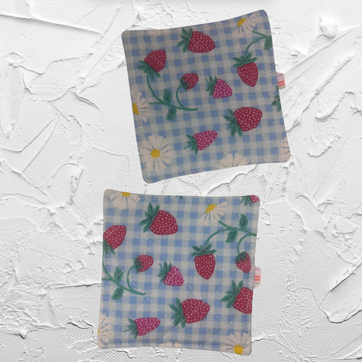 Quilted coaster - Strawberry