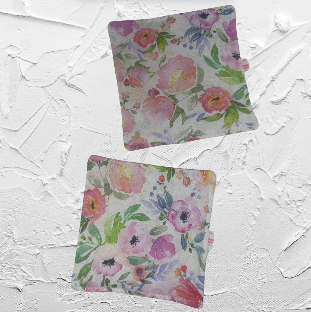 Quilted coaster - Water colour flowers
