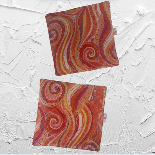 Quilted coaster - Orange