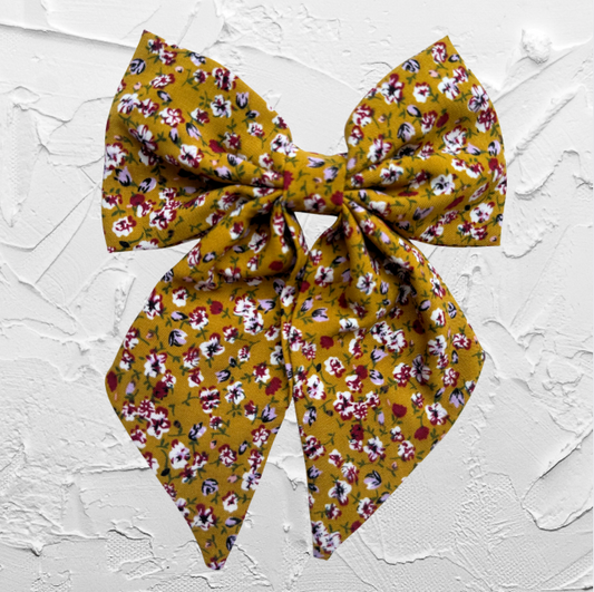 Hair bow - Mustard bloom