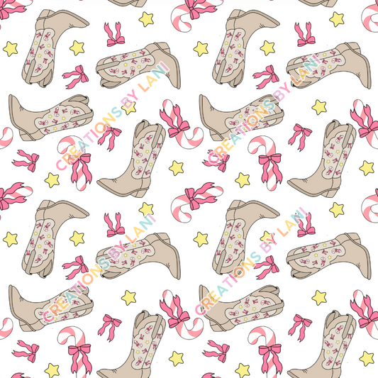 Seamless digital download - Christmas country white