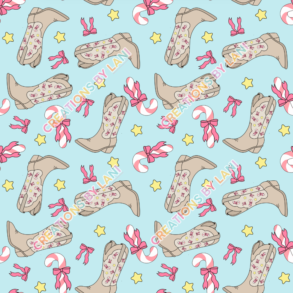 Seamless digital download - Christmas country blue