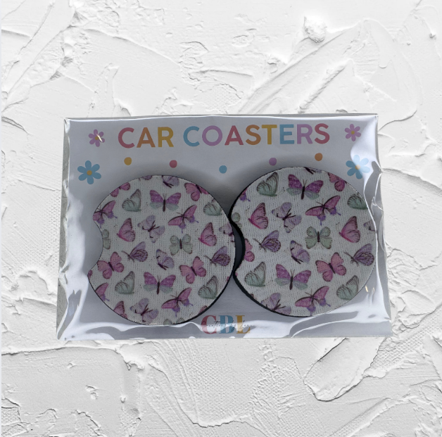 Car coaster - Pastel butterfly’s