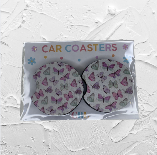 Car coaster - Pastel butterfly’s