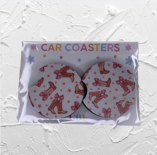 Car coaster - Boots and bows