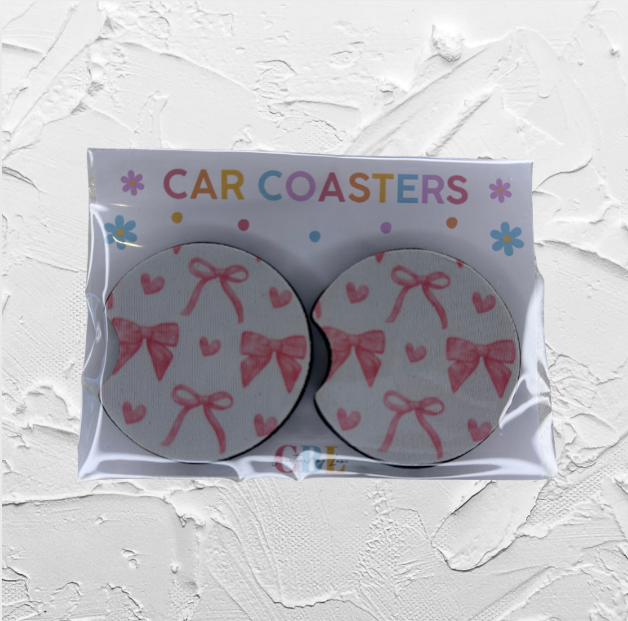 Car coaster - Pink bow
