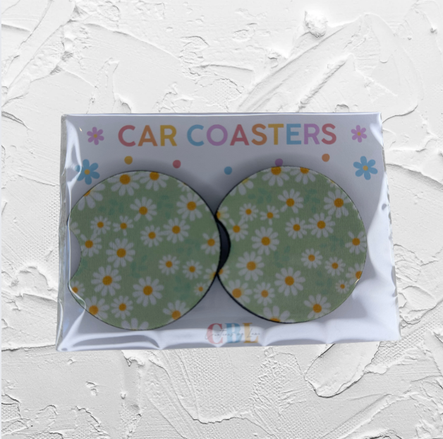 Car coaster - Green daisy’s