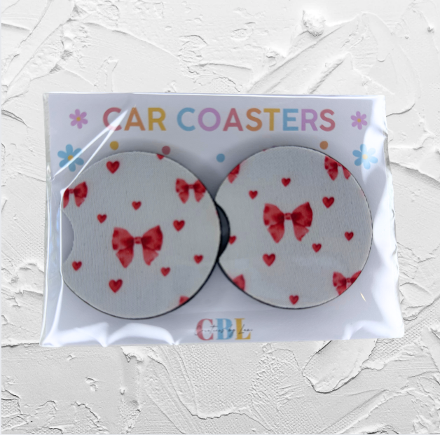 Car coaster - Red bow