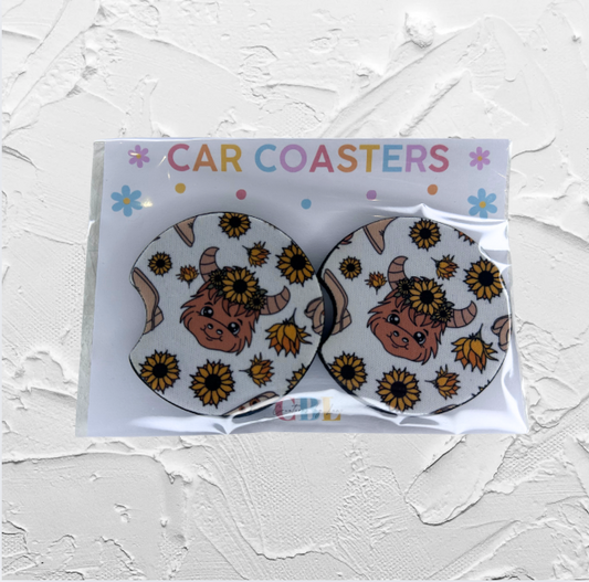 Car coaster - Country highland cow