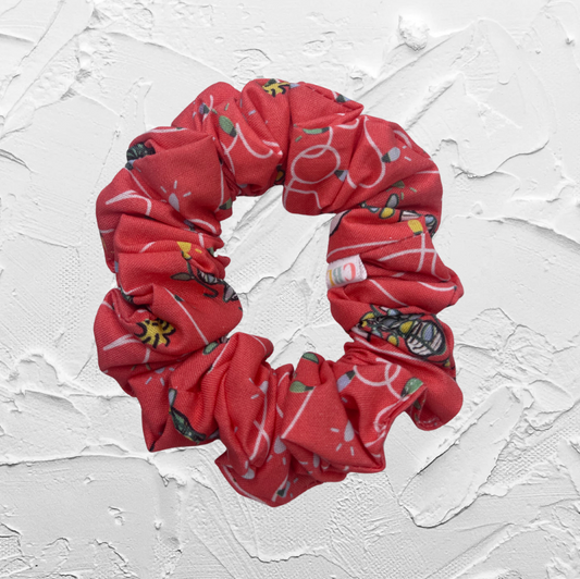 Scrunchie - White dog christmas