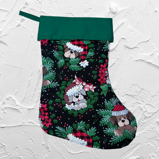 Christmas stocking - Dark puppy
