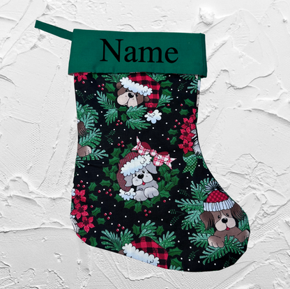Christmas stocking - Dark puppy